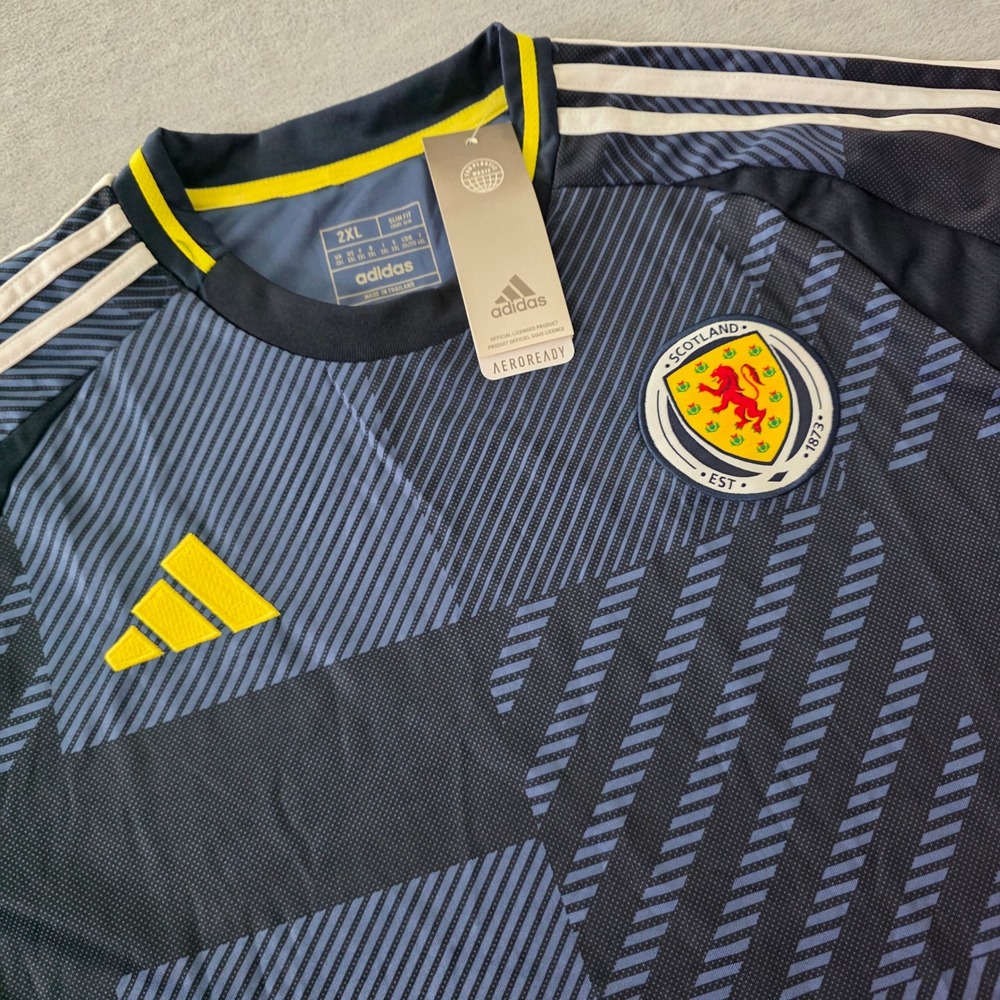 Adidas Scotland National Team AEROREADY Training Jersey Navy Yellow Mens 2XL
